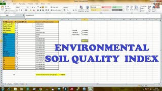 How to calculate Environmental Soil Quality Index | Soil Quality Index in Microsoft Excel | 2020
