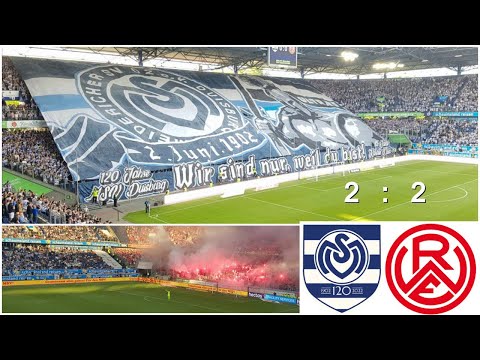 Stimmungsvideo MSV Duisburg : Rot Weiss Essen 2:2. Mit Toren, Pyro/ 5.8.2022