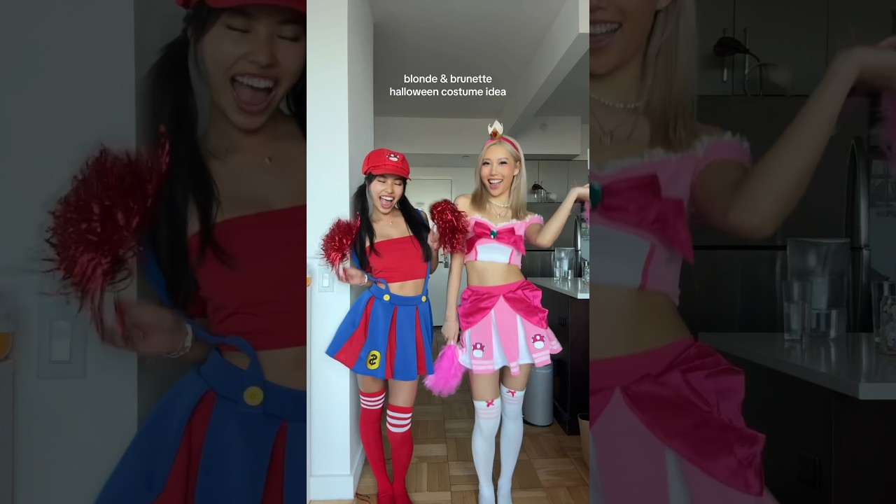 blonde & brunette duo costume idea 🎃 #halloween