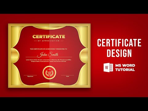 How to make experience Certificate Design in Microsoft Word MS Word Certificate Design Tutorial