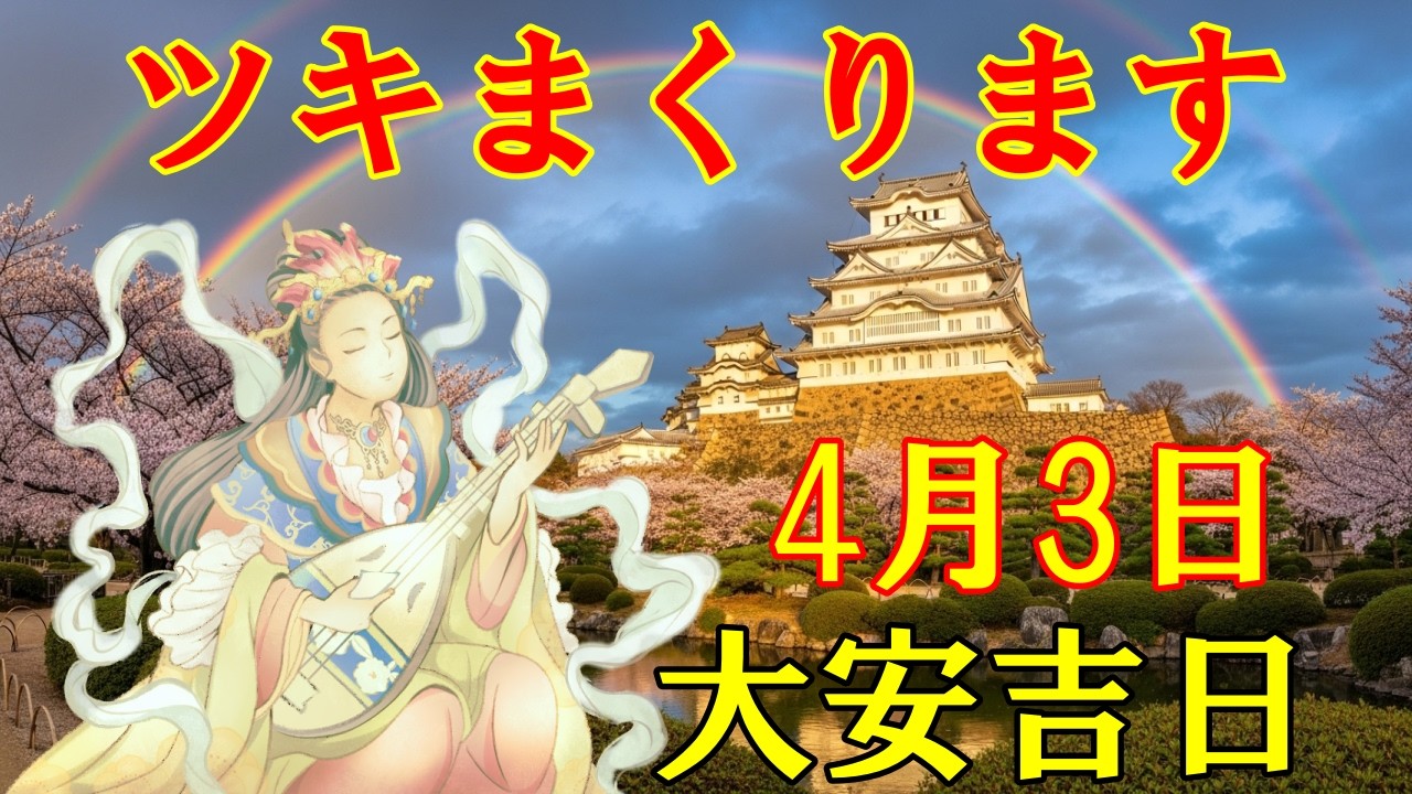 【1分で金運アップ】大安吉日の今日中に見て下さい。ヤバいくらいツキまくります！宝くじ・ロト・BIG高額当選・臨時収入・一発逆転【4月3日(金)・金運上昇祈願】