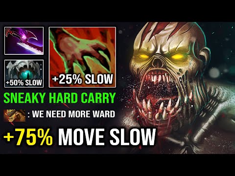 WTF Invisible Lifestealer +75% Move Slow Totally Unkillable Carry with Satanic Skadi Dota 2