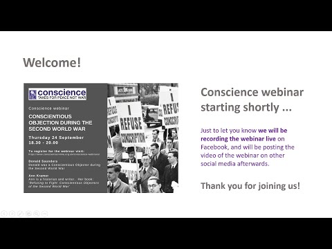 Conscientious Objection during the Second World War webinar