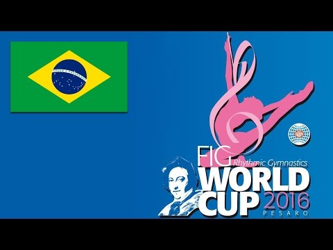 Brazil Group AA 6 Clubs 2 Hoops Rhythmic Gymnastics World Cup 2016 Pesaro