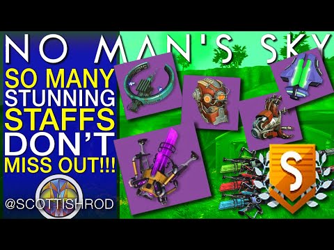So Many S-Class Staffs One Location - Create Amazing Staffs - No Man's Sky Update - NMS Scottish Rod