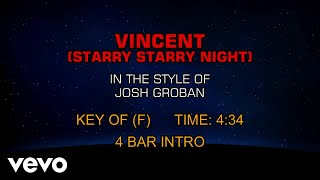 Josh Groban - Vincent (Starry Starry Night) (Karaoke)