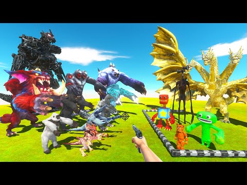 FPS Avatar Rescues King Ghidorah and Fights Shadow Monsters - Animal Revolt Battle Simulator