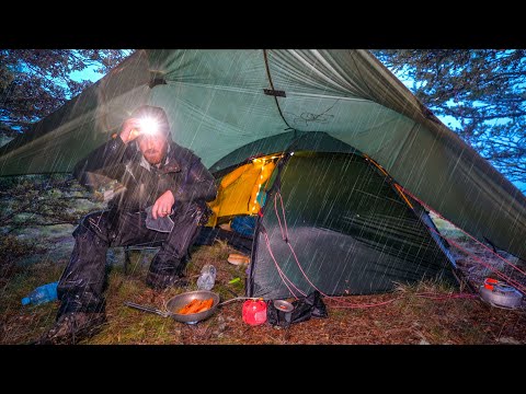 CAMPING In EXTREME STORM Conditions - Heavy Rain - STRONG Winds