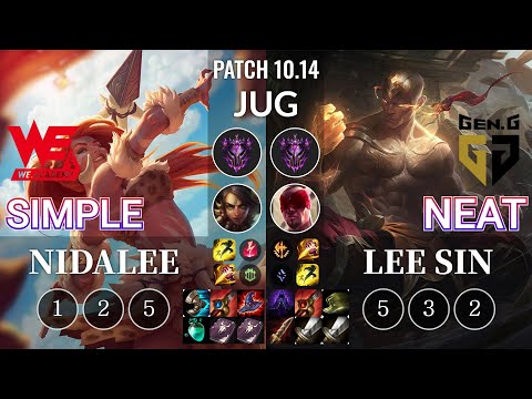 WEA Simple Nidalee vs GEN Neat Lee Sin Jungle - KR Patch 10.14