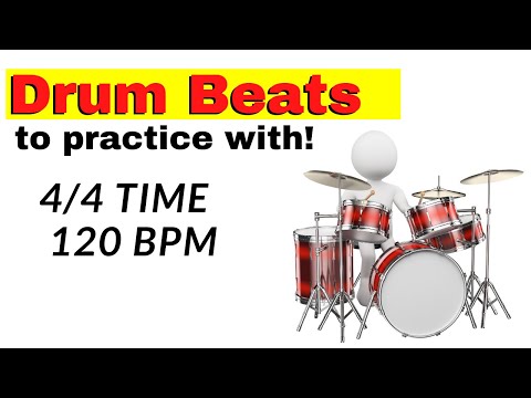 Drum beats to practice with 4/4 drum beat at 120 bpm SIMPLE ROCK BEAT