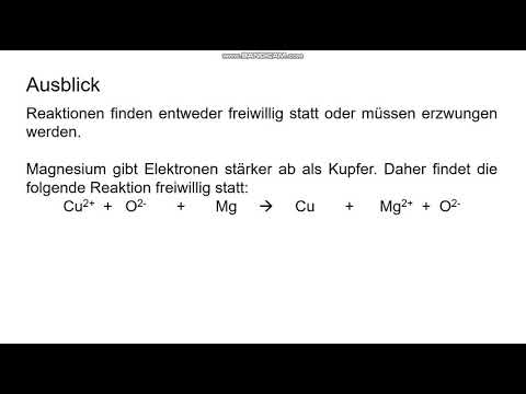 Oxidation, Reduktion und Redoxreaktion auf Teilchenebene - Teil 2