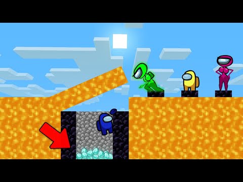 Among Us vs Secret Lava Base Minecraft - Cartoon Animation
