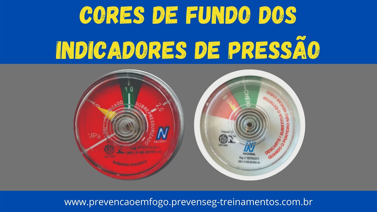 QUAL A COR DO INDICADOR DE PRESSÃO DOS EXTINTORES, SEGUNDO A NBR?