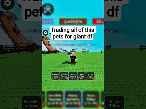 trading  all of this pets for giant df in grow a garden #roblox #shorts
