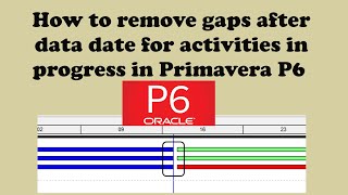 How to remove gaps after data date for activities in progress in Primavera P6