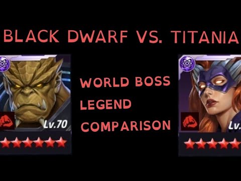 Black Dwarf vs. Titania - Gorr WBL Comparison - Marvel Future Fight
