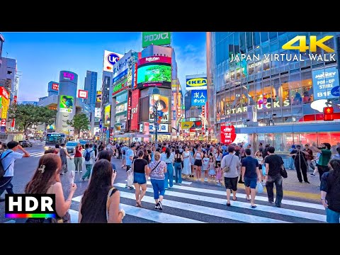 Evening Walking Tour in Tokyo Shibuya, Japan | Summer 2025 • 4K HDR