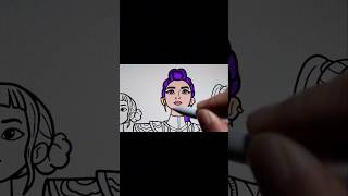 Kpop Demon Hunters New Coloring Pages  / How to Color HUNTRIX #coloring #rumi #huntrix