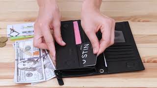 Практичный кожаный кошелек-клатч ST Leather 19371 черный