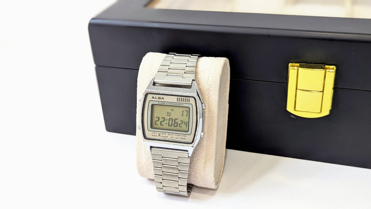 Обзор электронных винтажных мужских часов ALBA alarm-chronograph модель Y789-5300