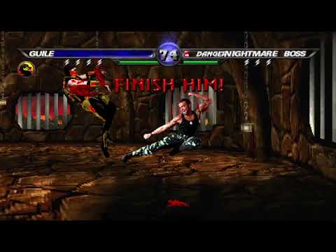 gameplay di mortal kombat Guile (van damme) combattimento e fatalità
