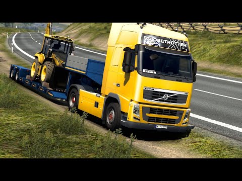 ETS 2 - Volvo FH16 Transporting a Backhoe Part 2