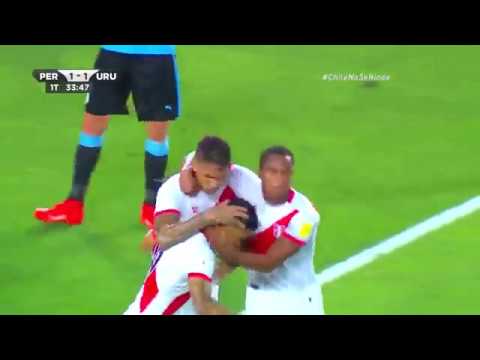GOL DE PAOLO GUERRERO A URUGUAY 28-03-17 NARRACION CHILENA