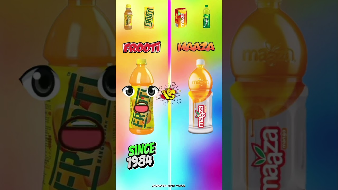 FROOTI 🤜🏻🤛🏻 MAAZA #trending #new #viral #frooti #vs #maaza #comperision #shorts #video #juicy#foodie