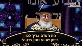 מה האדם צריך לכוון בזמן שהוא נותן צדקה? - מרן רבינו עובדיה יוסף זצ''ל (מורשת מרן) - התמונה מוצגת ישירות מתוך אתר האינטרנט יוטיוב. זכויות היוצרים בתמונה שייכות ליוצרה. קישור קרדיט למקור התוכן נמצא בתוך דף הסרטון