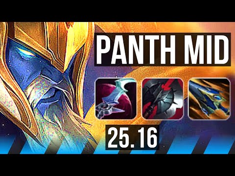 PANTHEON vs ZED (MID) | Legendary, 22/4/10, 43k DMG | EUW Diamond | 25.16