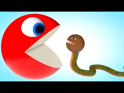 Watermelon Pacman fun play on city meets a Snake PACMAN travel rolling Magic Slide