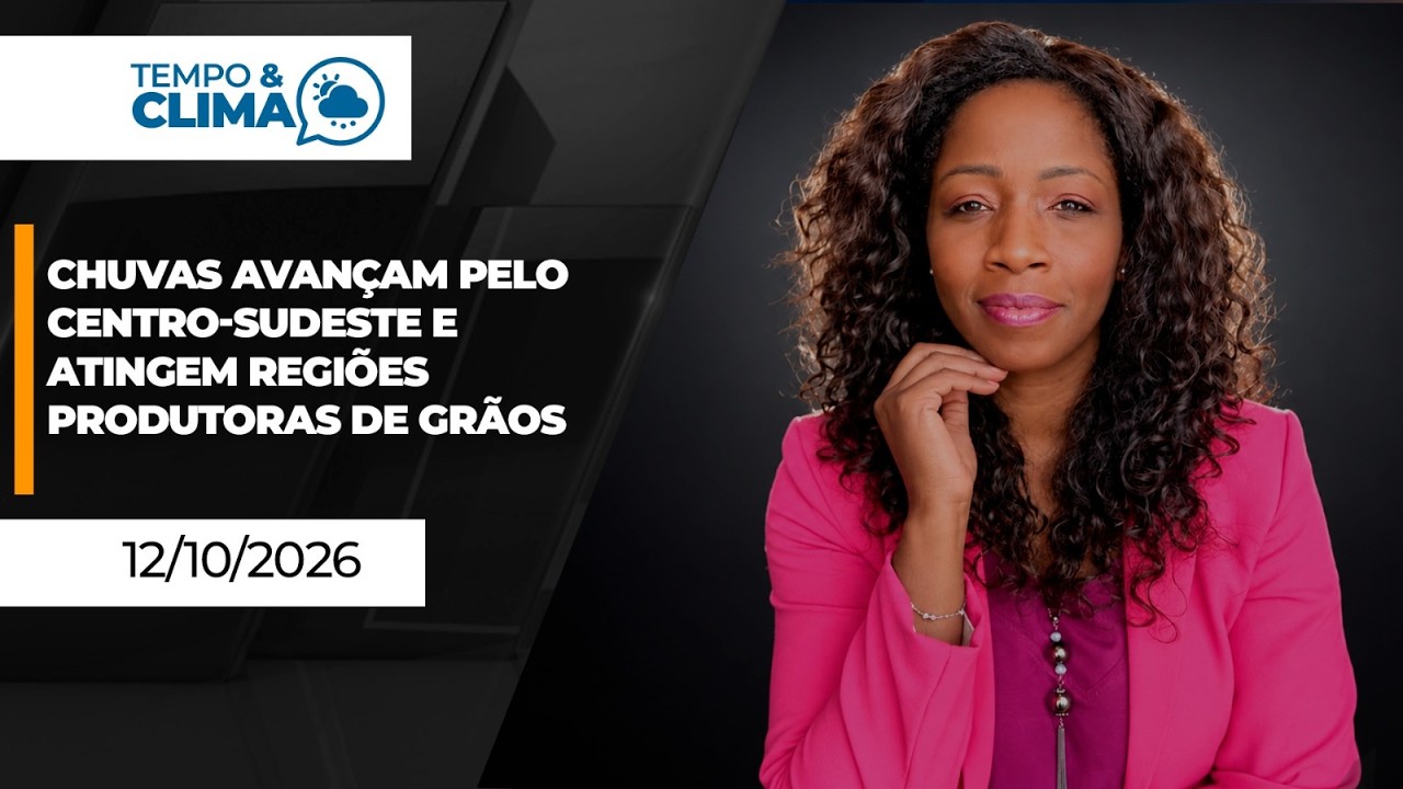 Chuvas avançam pelo Centro-Sudeste e atingem regiões produtoras de grãos