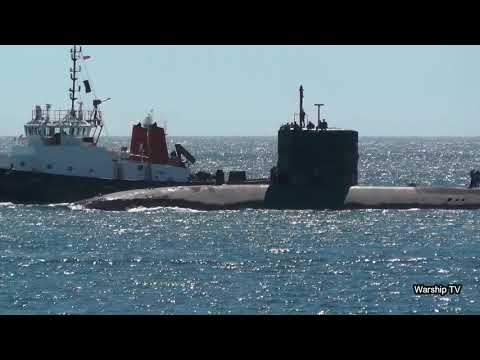 HMS TRENCHANT S91 LEAVES DEVONPORT NAVAL BASE AT ARTILLERY TOWER - 30th July 2020