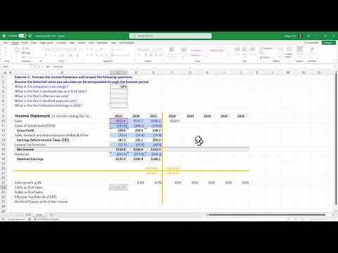 Pro Forma 1   Simple Forecasting of Income Statement