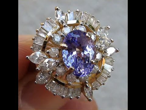 Tanzanite & Diamond Cocktail Ring 6.05 ctw 14kt  Gold Value $12,771