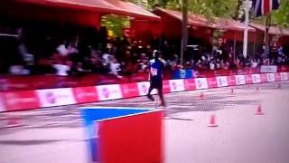 London Marathon 2017 men's winner Daniel Wanjiru crossing the finish line