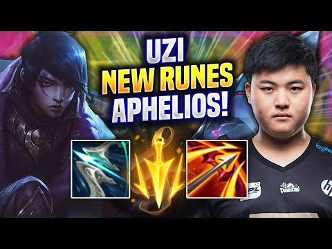 UZI CRAZY CARRY WITH APHELIOS NEW RUNES! - Uzi Plays Aphelios ADC vs Ezreal! | Preseason 2022