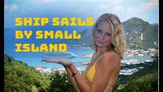 Funny Joke - Cruise Ship Sailing by Small Island