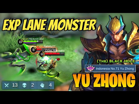 EXP LANE! Yu Zhong Best Build 2023 [ Yu Zhong Gameplay Top Global ] (The) BLACK HOLE - MLBB