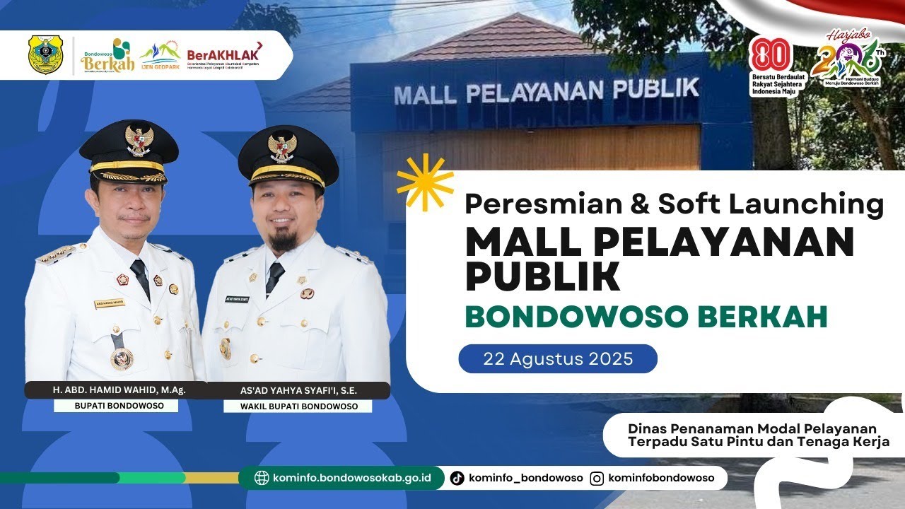 Peresmian Gedung dan Soft Launching Mall Pelayanan Publik Kabupaten Bondowoso 2025