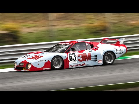 6 x Ferrari 512 BB LM racing on track: Warm Up, Accelerations & Flat-12 Engine Sound!