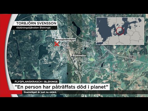 En död i flygplansolycka i Ronneby - Nyheterna (TV4)