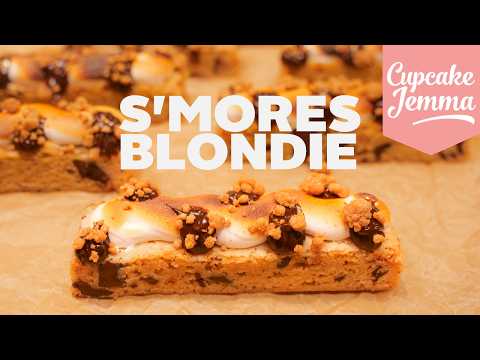 S'MORES BLONDIE with Torched Marshmallow | CUPCAKE JEMMA
