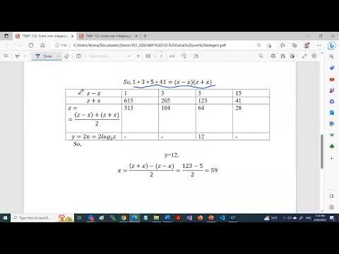 SWP 122. Solve over integers.