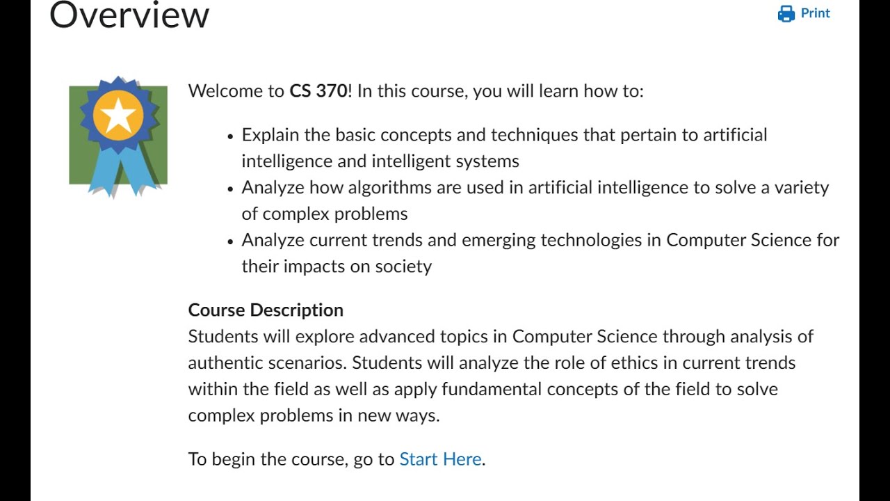 CS370 Welcome to Week One | Artificial Intelligence | SNHU