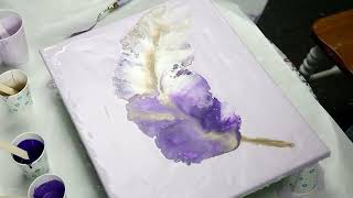 (799) The BEST Purple Feather Dutch Pour, Acrylic Pour Painting Technique!