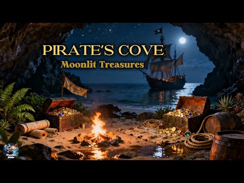 🏴‍☠️ Pirate’s Cove — Treasures by Moonlight 🌕 Fantasy Ambient Music & ASMR Nature Sounds 🔥