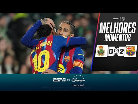 Gols e lances de Racing Santander x Barcelona