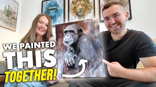 Two Artists, One Painting | Acrylic Painting with my Fiancé