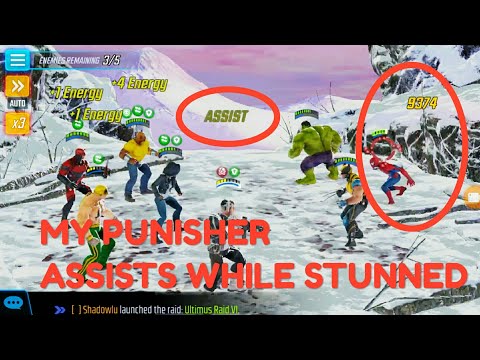 Punisher assists while stunned - Marvel Strike Force - MSF